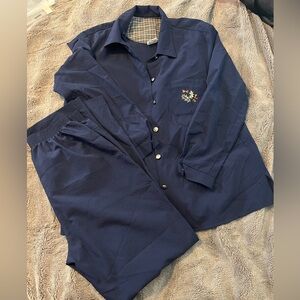 Vintage pant suit blue fall Nikki size L 100% poly